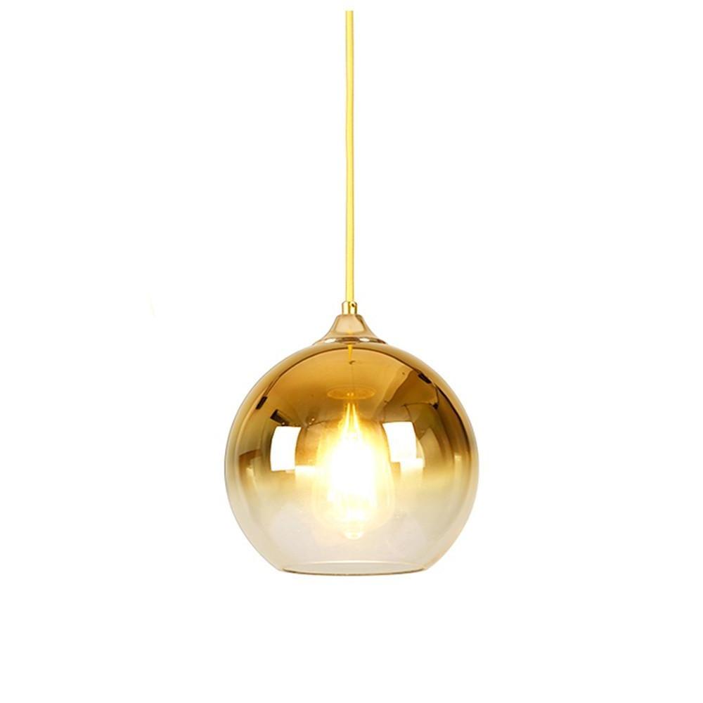 12'' LED 1-Light Color Gradient Pendant Light Modern Glass Metal Globe Island Lights-dazuma