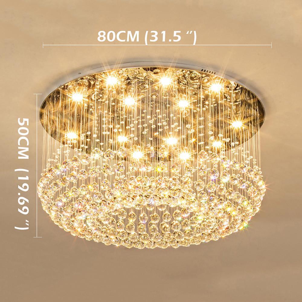 31'' LED 12 Bulbs Crystal Country Traditional Classic Metal Ceiling Lights