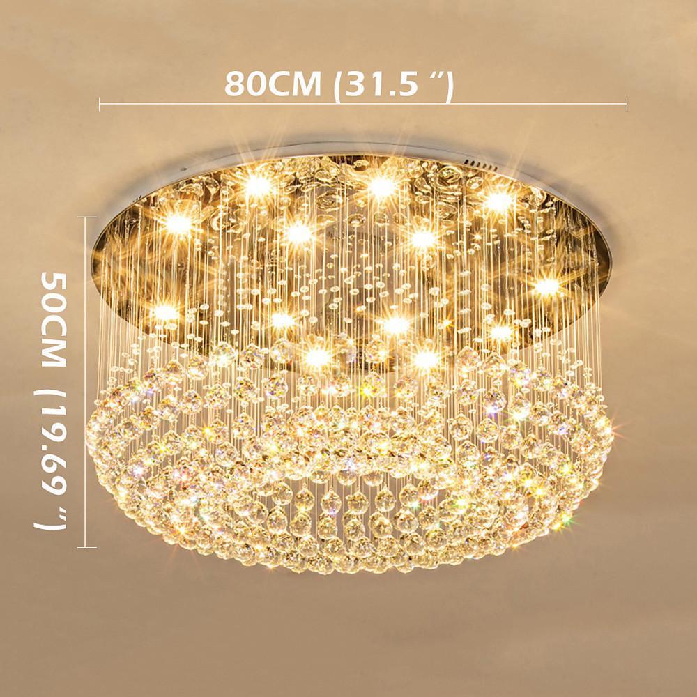 Glass - cicles Crystal LED Chandelier Drum Flush Mount Chandelier