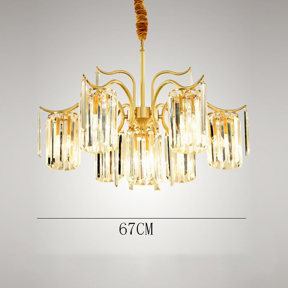 Classical 11 - lights LED Copper Glass Crystal Modern Chandeliers