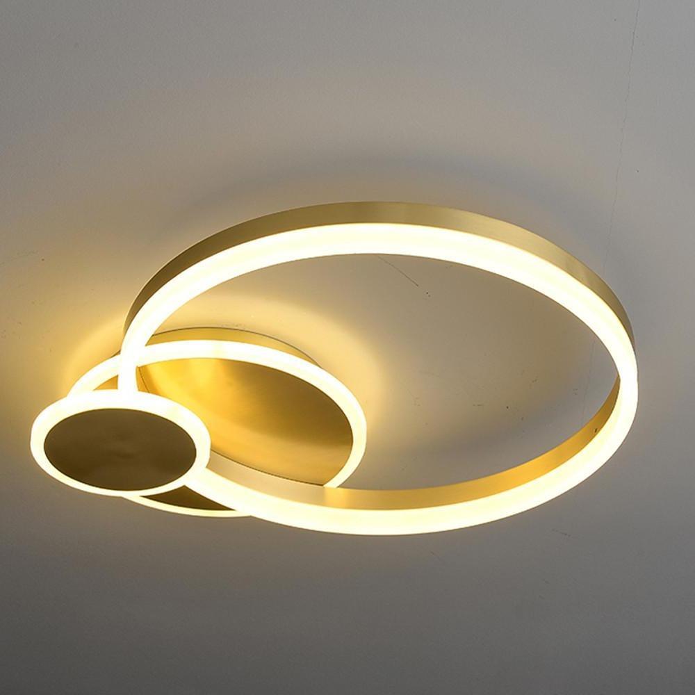 16'' LED 3-Light Globe Design Flush Mount Lights Modern Metal Acrylic Geometrical-dazuma