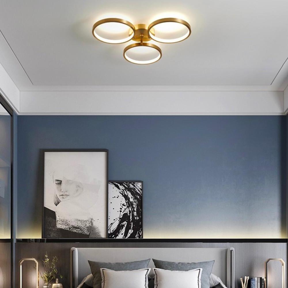 3 - light Circular Copper LED Modern Flush Mount Lighting Ceiling Lights