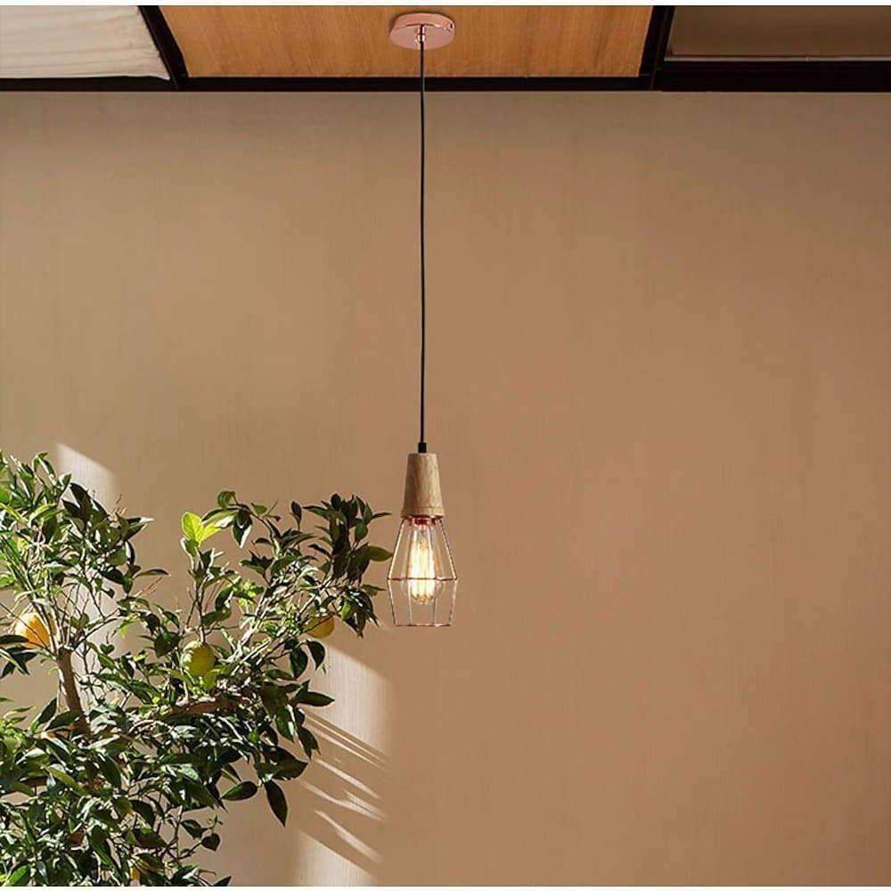 4'' LED Incandescent 1-Light Single Design Pendant Light Nordic Style Vintage Metal Wood Bamboo Island Lights-dazuma