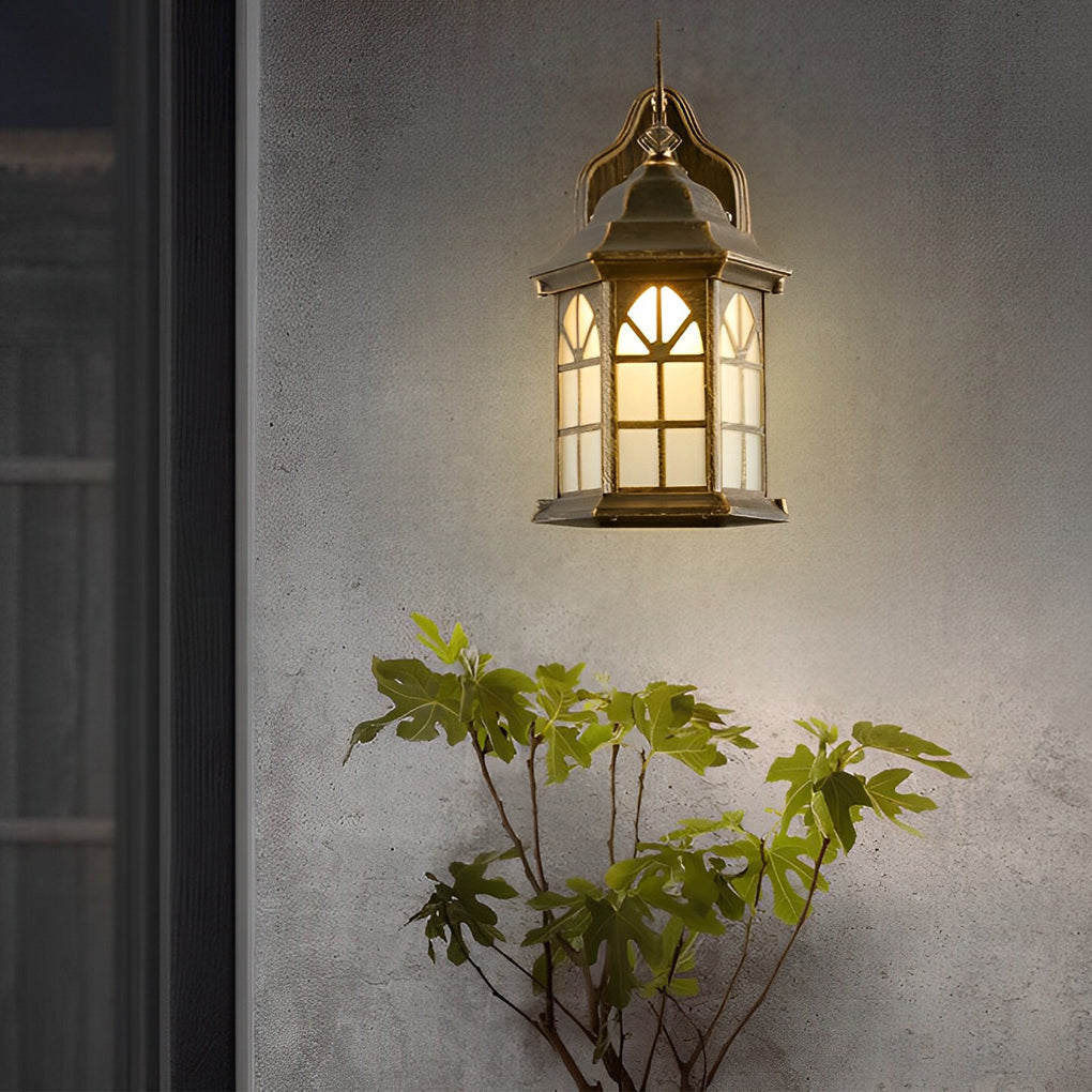 Elegant classic porch light featuring bronze finish, curved arm, and frosted glass for a vintage-inspired outdoor look.