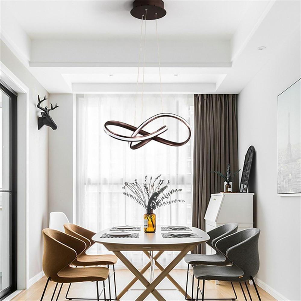 Illuminate your living space with mobius ring pendant light modern elegant LED pendant fixture, perfect for dining and lounge areas.