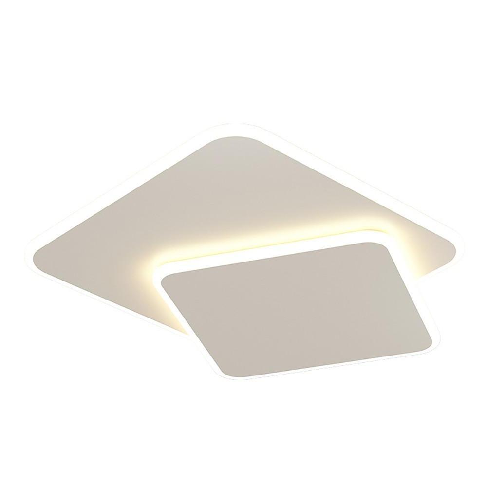2 - Light White Square LED Flush Mount Ceiling Light for Bedroom