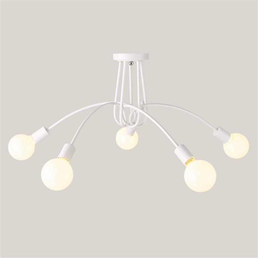 5 - Light Twisted Metal Frame LED Vintage Hanging Ceiling Lights Chandeliers