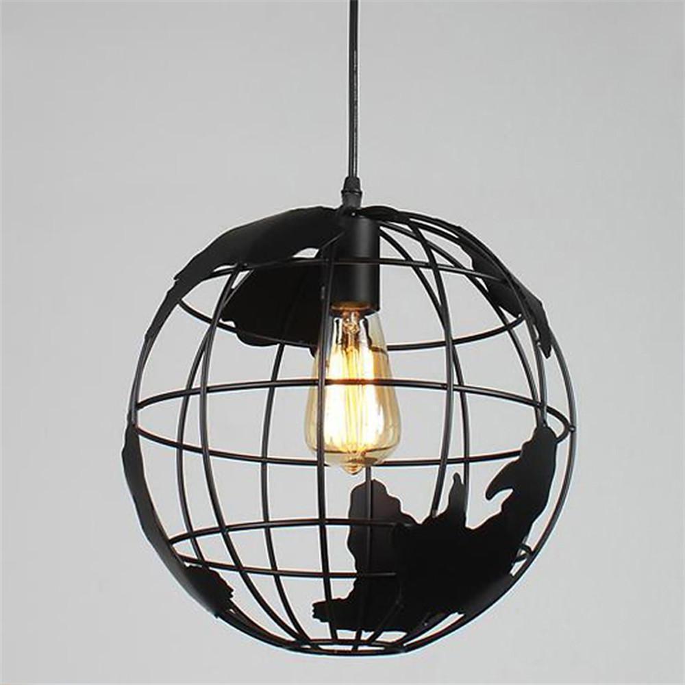 8'' Globe - shaped World Map LED Retro Pendant Lights Hanging Ceiling Lights