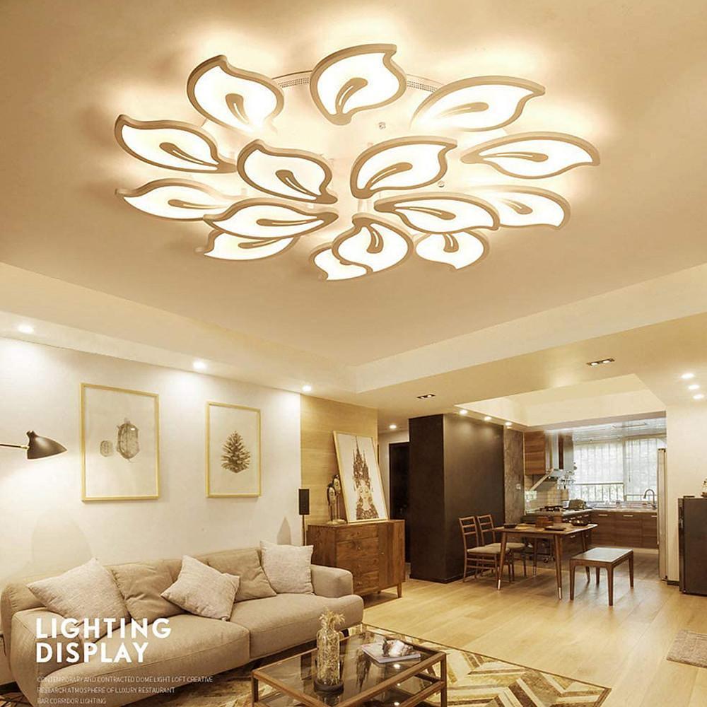 39'' LED 15-Light 12 Bulbs 9-Light 5-Light Line Design Dimmable Flush Mount Lights Modern LED Metal Acrylic Minimalist Linear Floral Style Artistic Style Dimmable Ceiling Lights