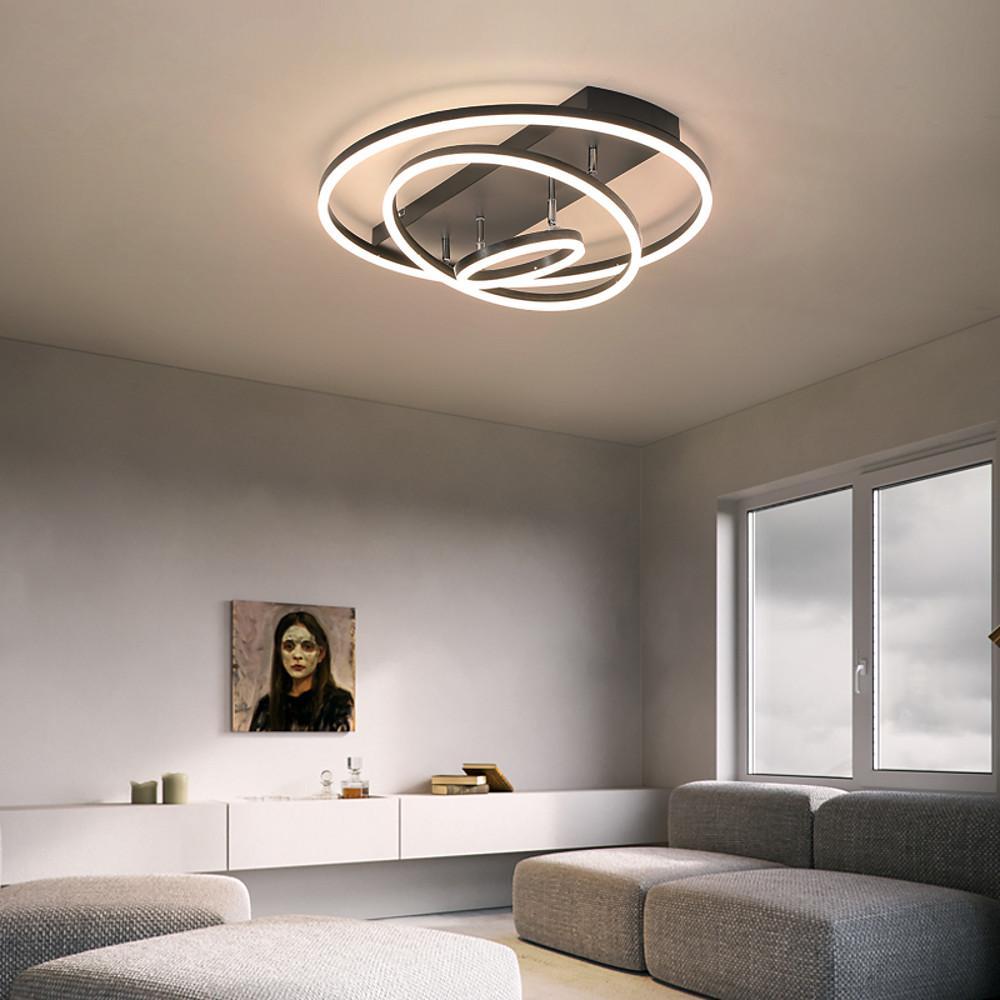 24'' LED 3-Light Single Design Flush Mount Lights Nordic Style LED Metal Aluminum Acrylic Ceiling Lights-dazuma