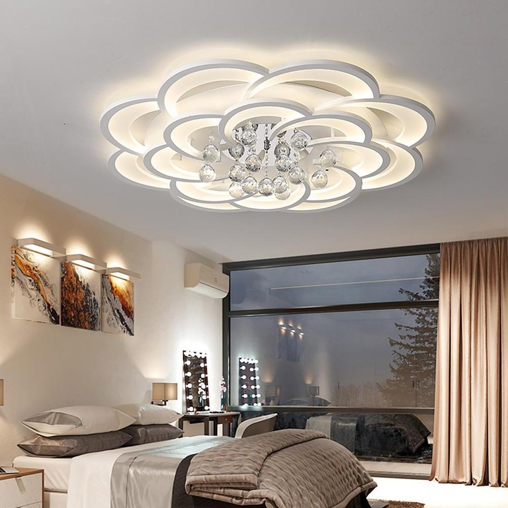 31'' LED 1-Light Crystal New Design Flush Mount Lights Modern Artistic Metal Acrylic Novelty Dimmable Ceiling Lights-dazuma