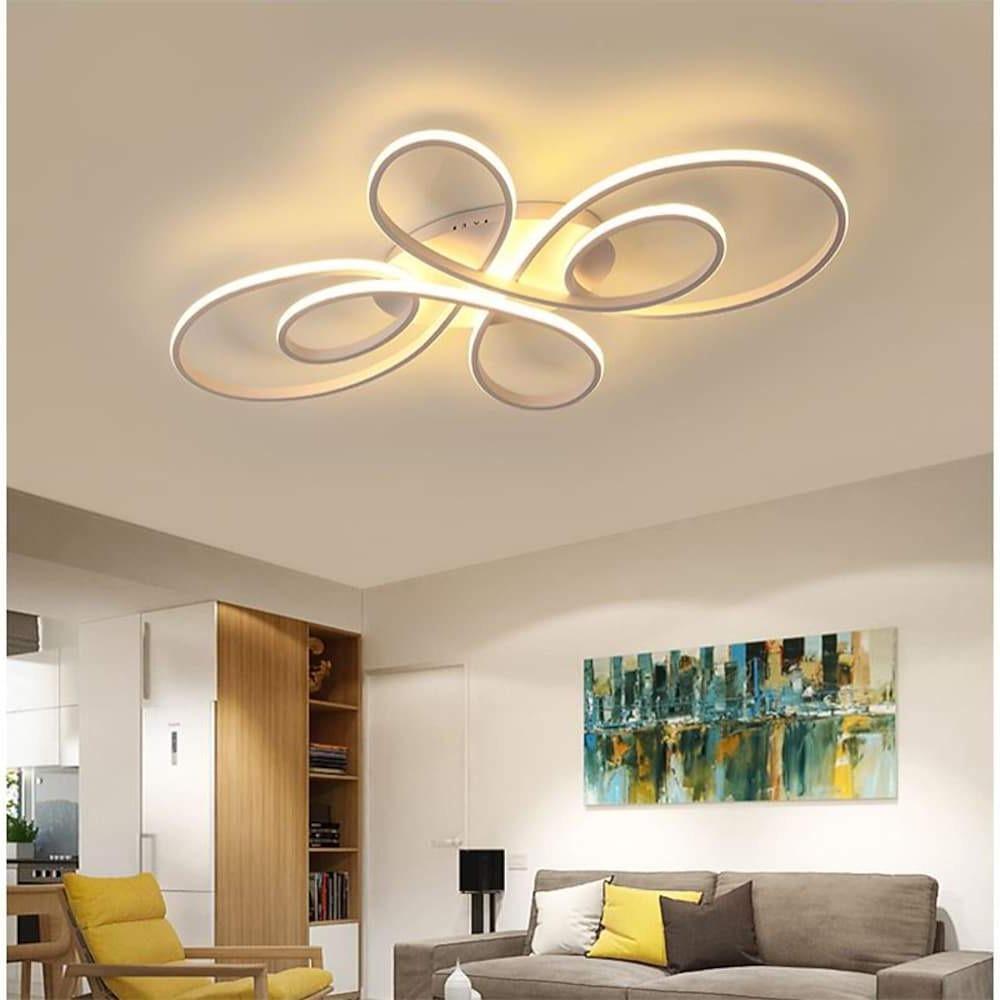 31'' LED 1-Light Flush Mount Lights LED Artistic Aluminum Silica gel Metal Novelty Geometrical Dimmable Ceiling Lights-dazuma