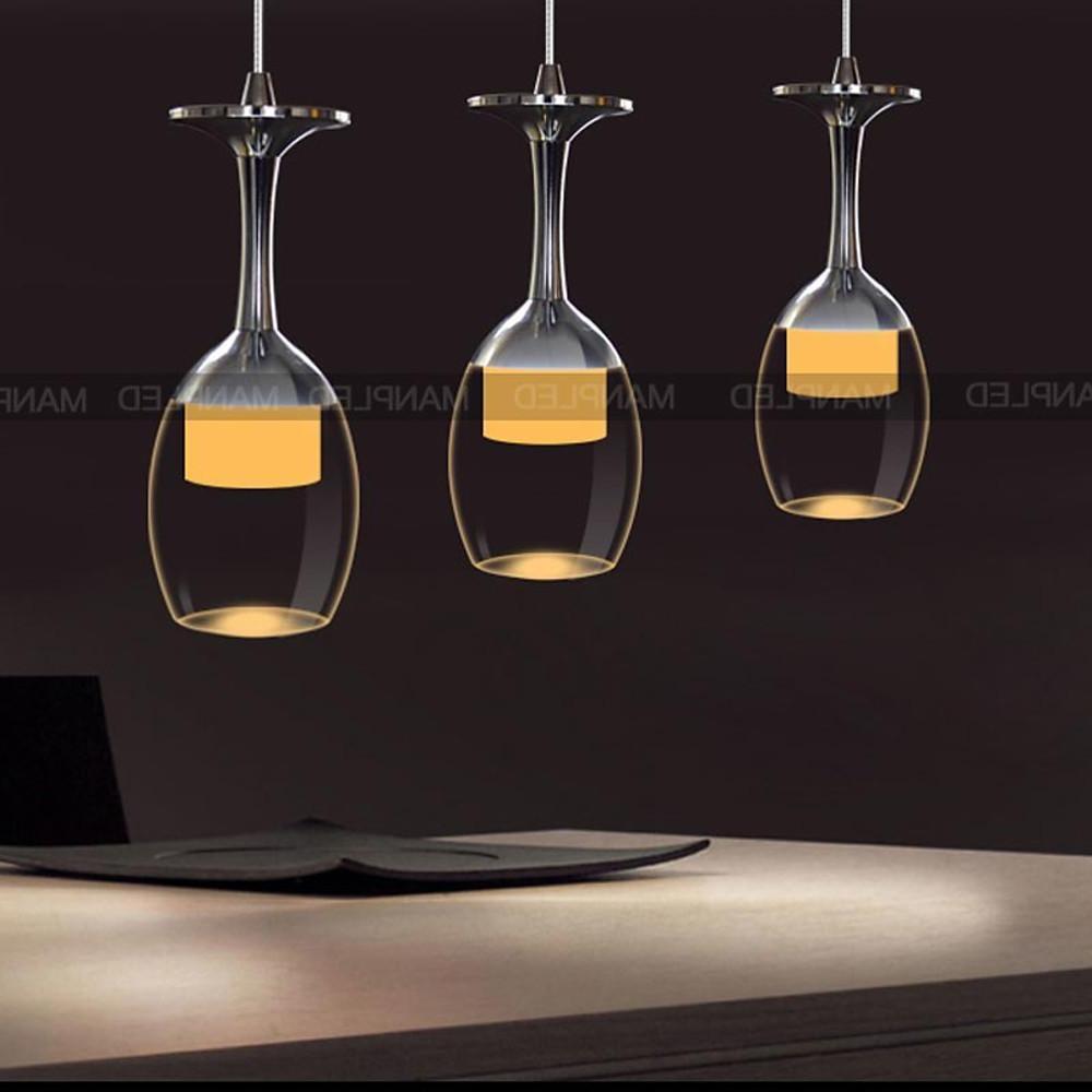 3 - light Electroplated Aluminum Plastic LED Modern Chandeliers Island Lights