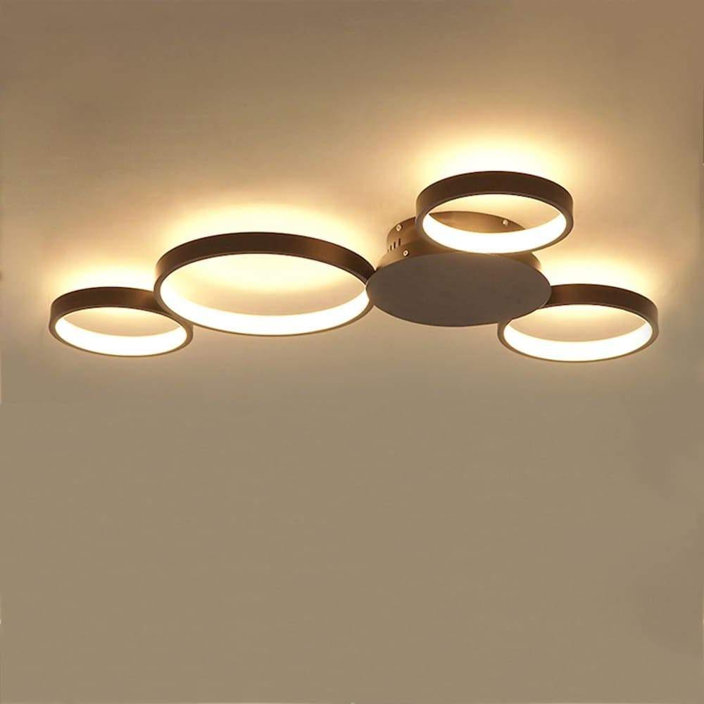 31'' LED 4-Light Tri-color Matte Dimmable New Design Flush Mount Lights Modern Traditional Classic Aluminum Silica gel Circle Dimmable Ceiling Lights