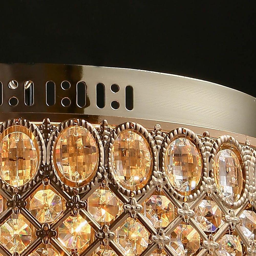 4 - Light Drum Shaped Crystal Metal Modern Flush Mount Lighting Chandelier