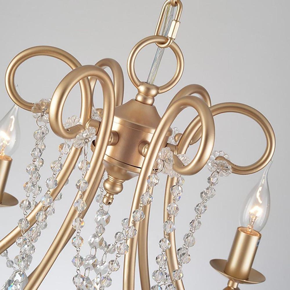 Vintage 8 - Light Candle Chandelier with Crystal Accents