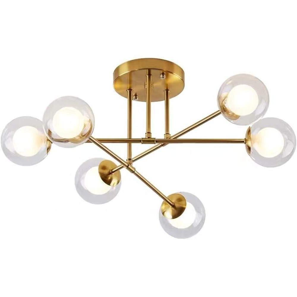 6 - light Glass Globe LED Modern Pendant Light Hanging Lamp Island Lights