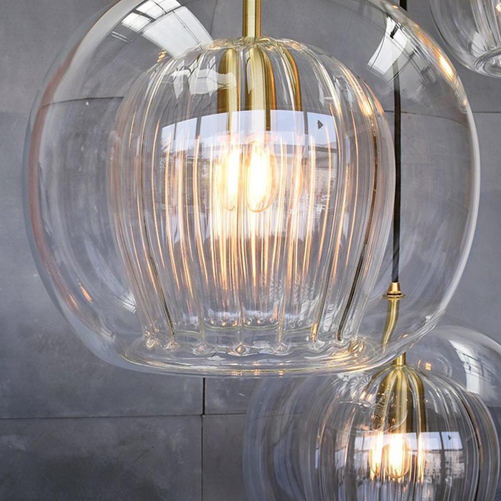 6'' LED 1-Light Single Design Pendant Light Nature Inspired Copper Glass Globe Pendant Lights