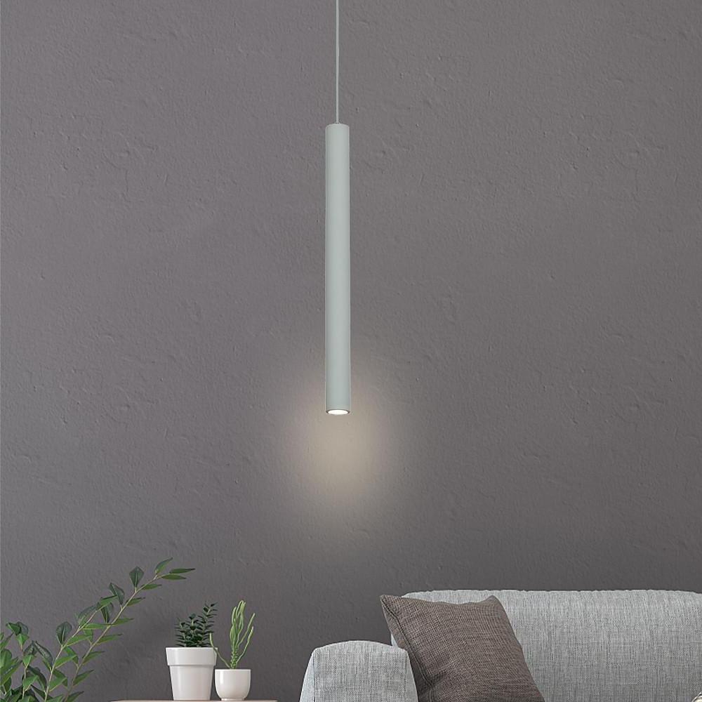 12'' LED 1-Light LED Mini Style Adjustable Pendant Light LED Contemporary Aluminum Acrylic Mini Cylinder Island Lights