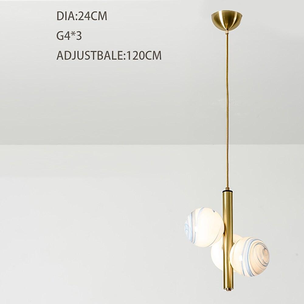 9'' LED 3-Light Single Design Pendant Light Nordic Style LED Metal Glass Island Lights