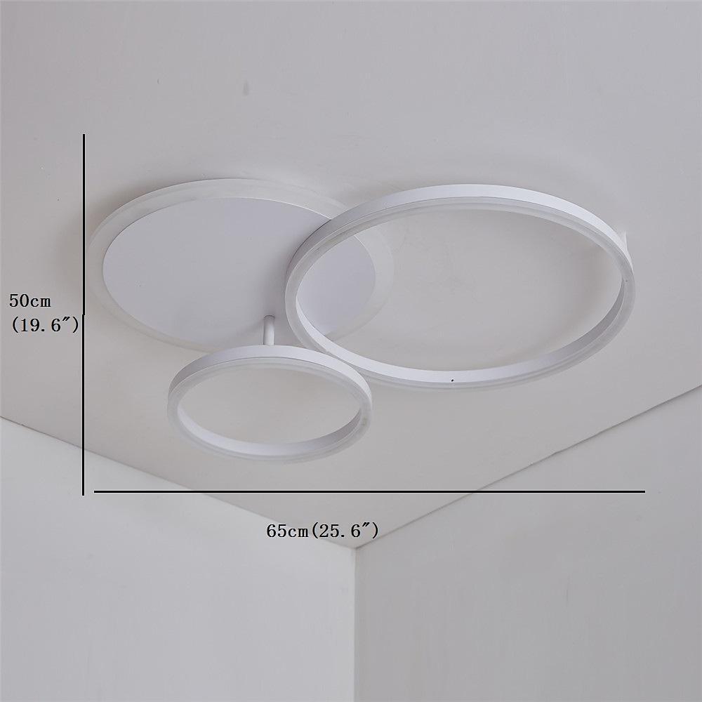 3 - Layers LED Modern Circle Flush Mount Light - 3 - Color Dimmable, 26"x20"