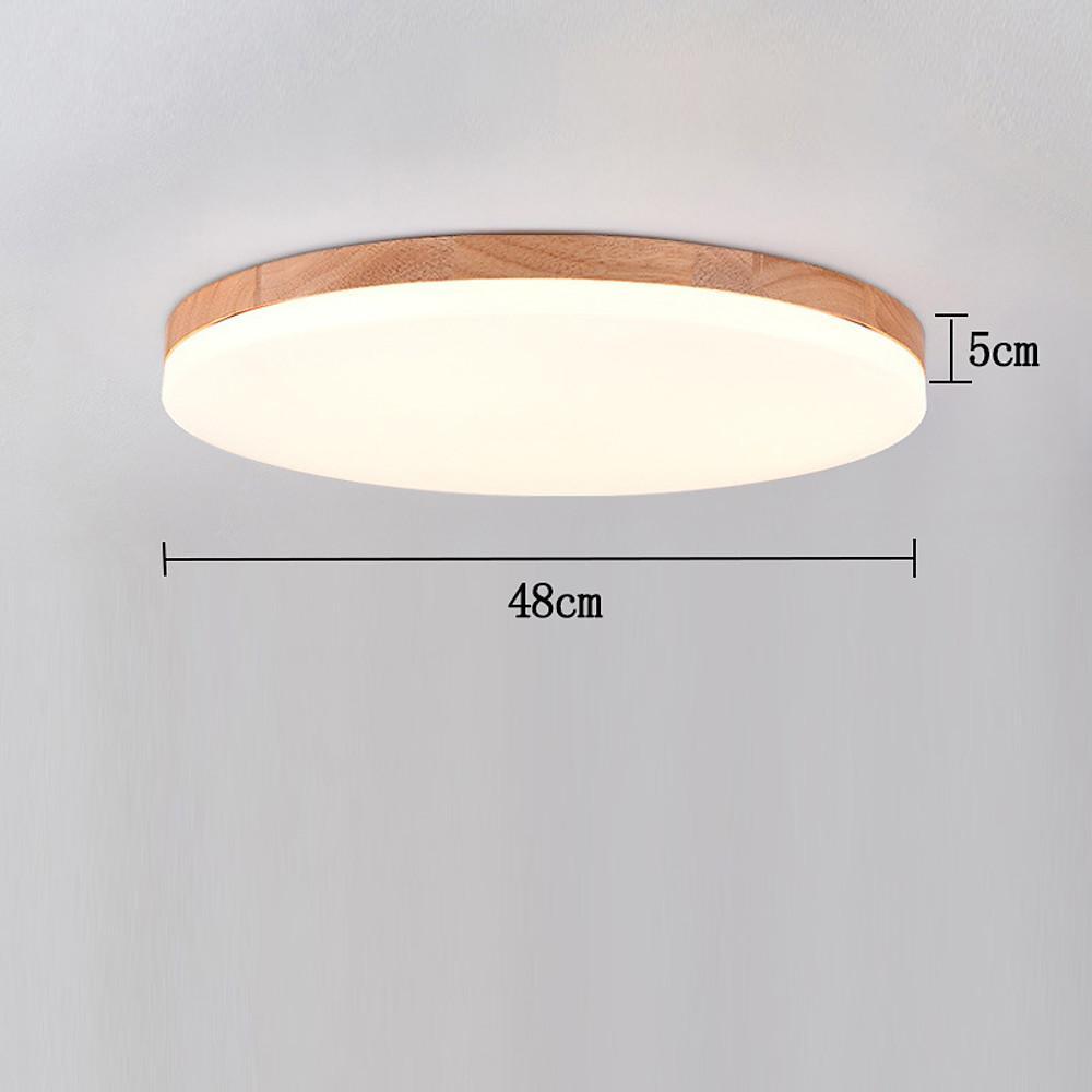 Circular Minimalist Flush Mount Dining Room Light Wood Acrylic LED Ceiling Lights