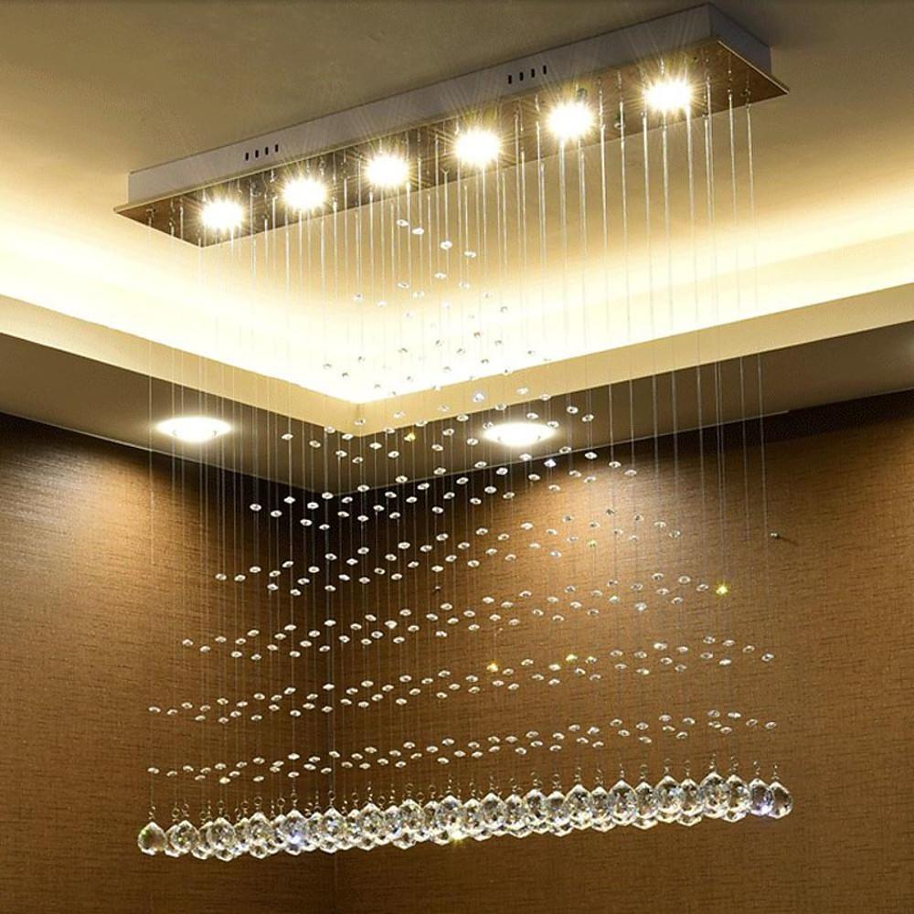 39'' LED 6-Light Crystal Flush Mount Lights LED Chic & Modern Metal Ceiling Lights-dazuma