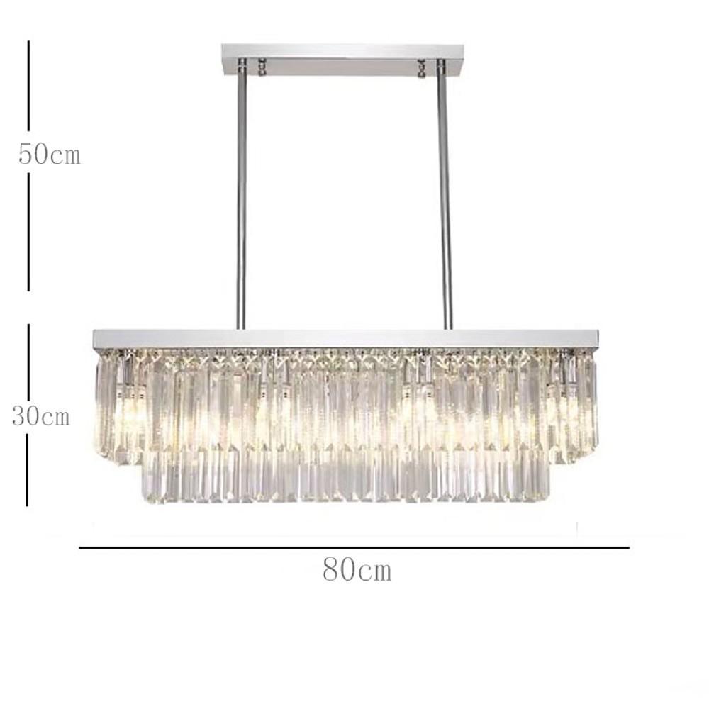Rectangular Double - layer Crystal LED Industrial Chandeliers Pendant Light