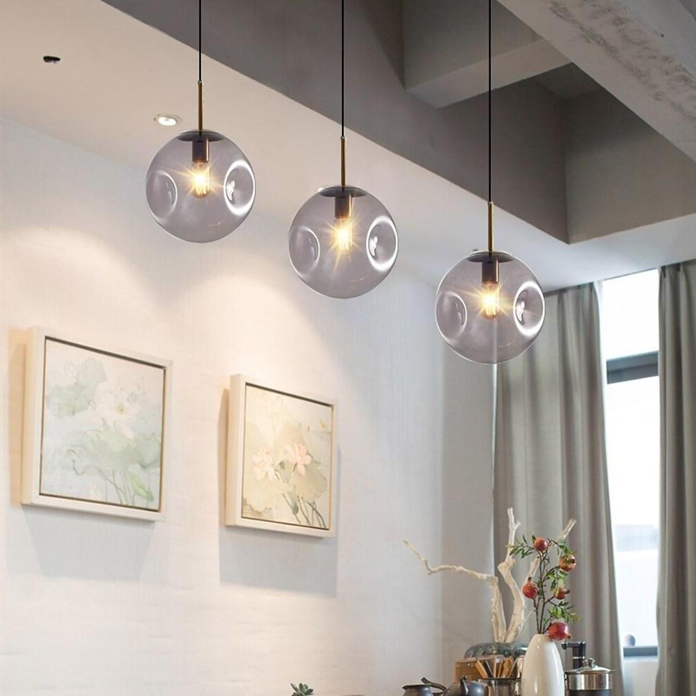 8'' LED 1-Light Single Design Pendant Light Nordic Style LED Metal Glass Island Lights-dazuma