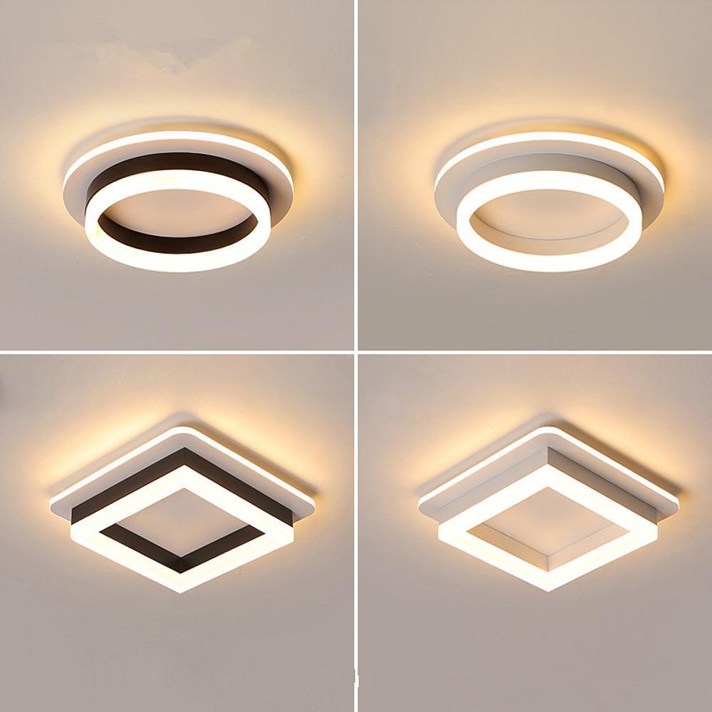 Metal Acrylic Square Design Flush Mount Lighting Modern LED Ceiling Light
