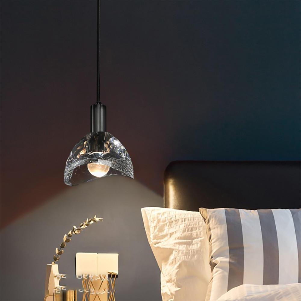 5'' LED 1-Light Single Design Pendant Light Nordic Style LED Copper Crystal Island Lights-dazuma
