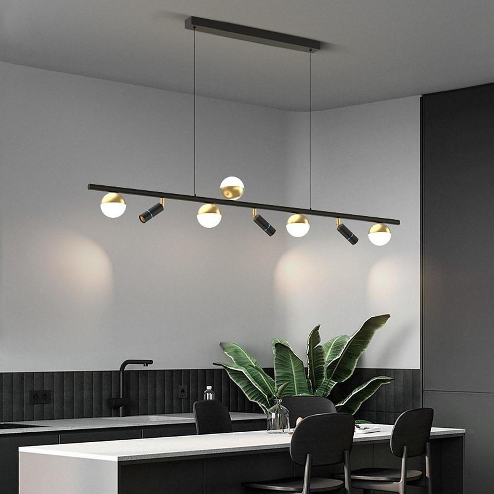 6/8 - Light Black Island Horizontal Suspension Linear Pendant Light