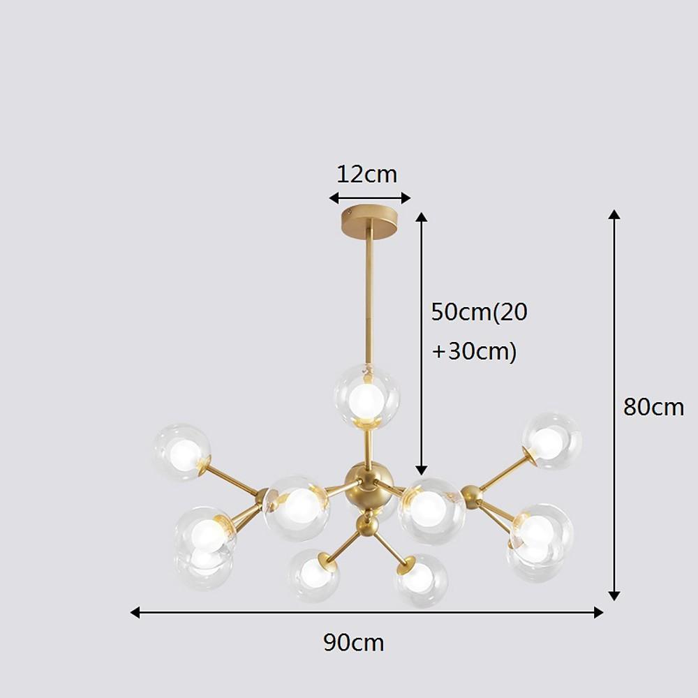 Radiant Beauty 12 - Light Sputnik Semi Flush Fixture Chandelier