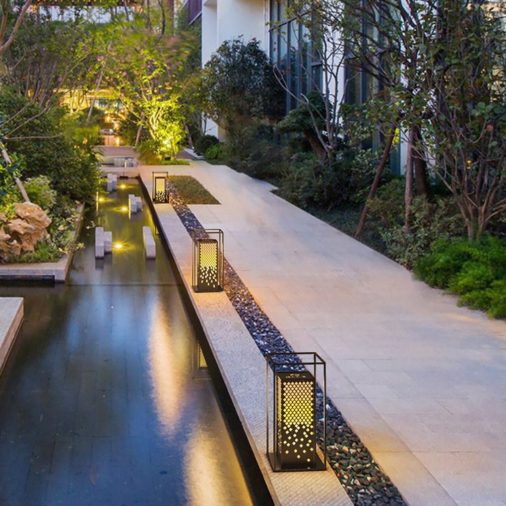 Floral Brown Stainless Steel Garden Light Waterproof Outdoor Lighting