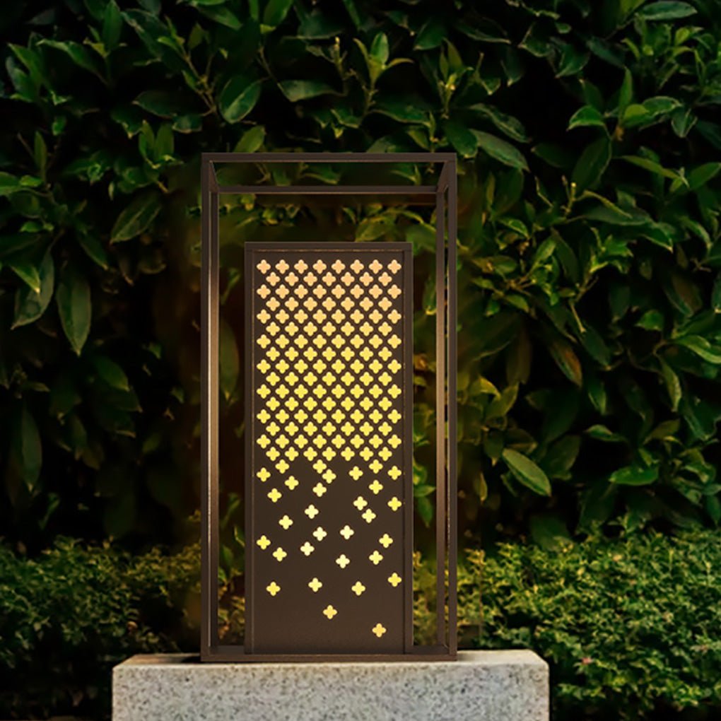 Flower-shaped Hollow Carved Lawn Lamp for Park Garden Landscape Decorative Lighting - Dazuma