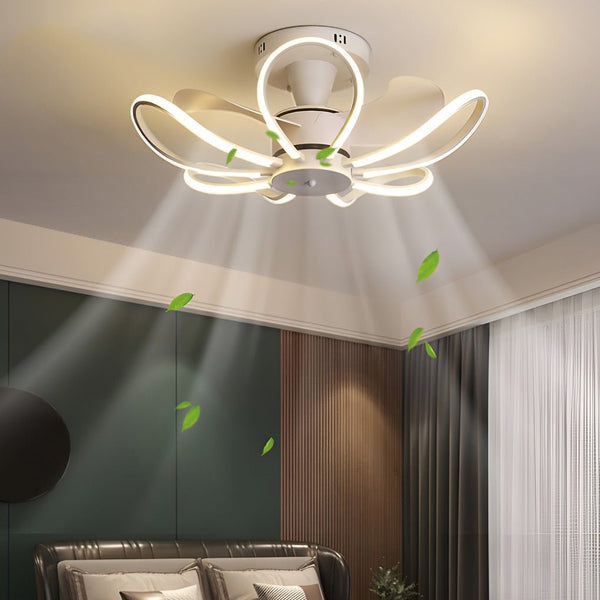 Modern Creative Unique Helicopter Shaped LED Ceiling Fan with Lights Kids  Bedroom Transparent Blades Ceiling Fans with Chandelier for Living Room –  Dazuma
