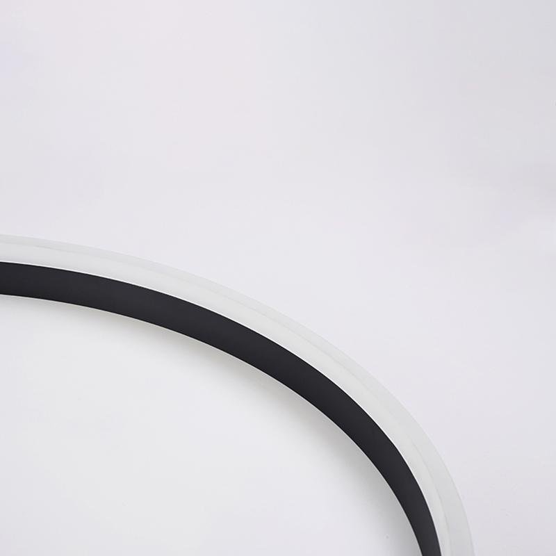 Close-up of flush mount ring light showcasing its sleek and minimalist design.
