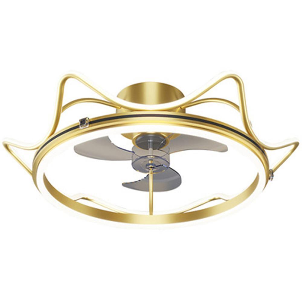 24'' LED 1-Light Circle Design Ceiling Fan Modern LED Metal Acrylic Crown Stylish Modern Style Ceiling Fan Lights