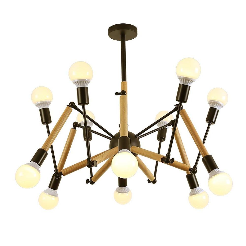 41'' LED Incandescent 12 Bulbs Cluster Design Sputnik Design Chandelier Nordic Style Contemporary Metal Wood Bamboo Chandeliers