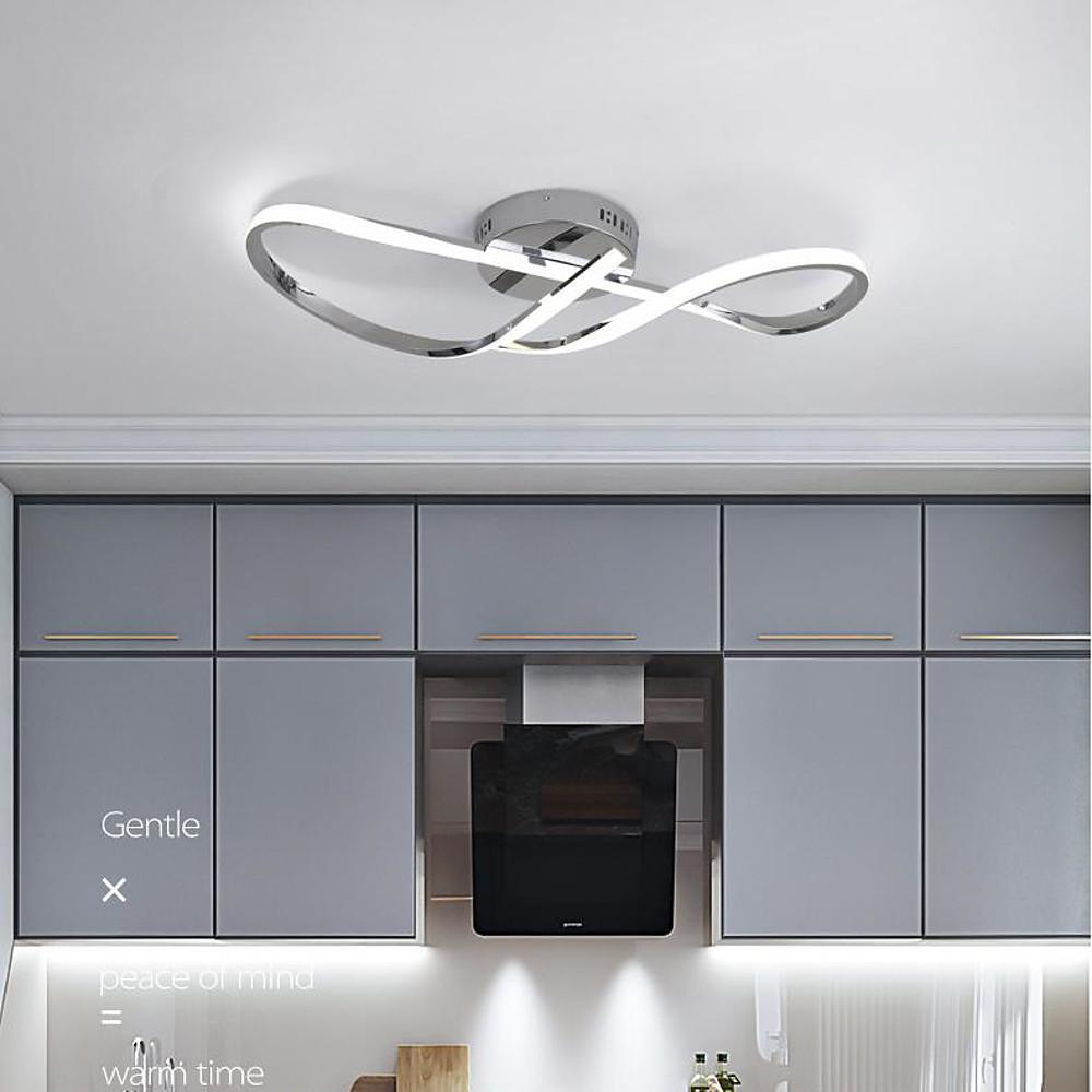 Wavy Pretty LED Nordic Linear Dimmable Semi - Flush Mount Ceiling Light