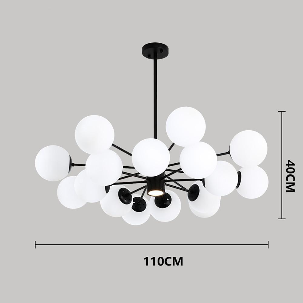 35'' LED 12 Bulbs 8-Light Single Design Pendant Light Nordic Style LED Metal Glass Pendant Lights