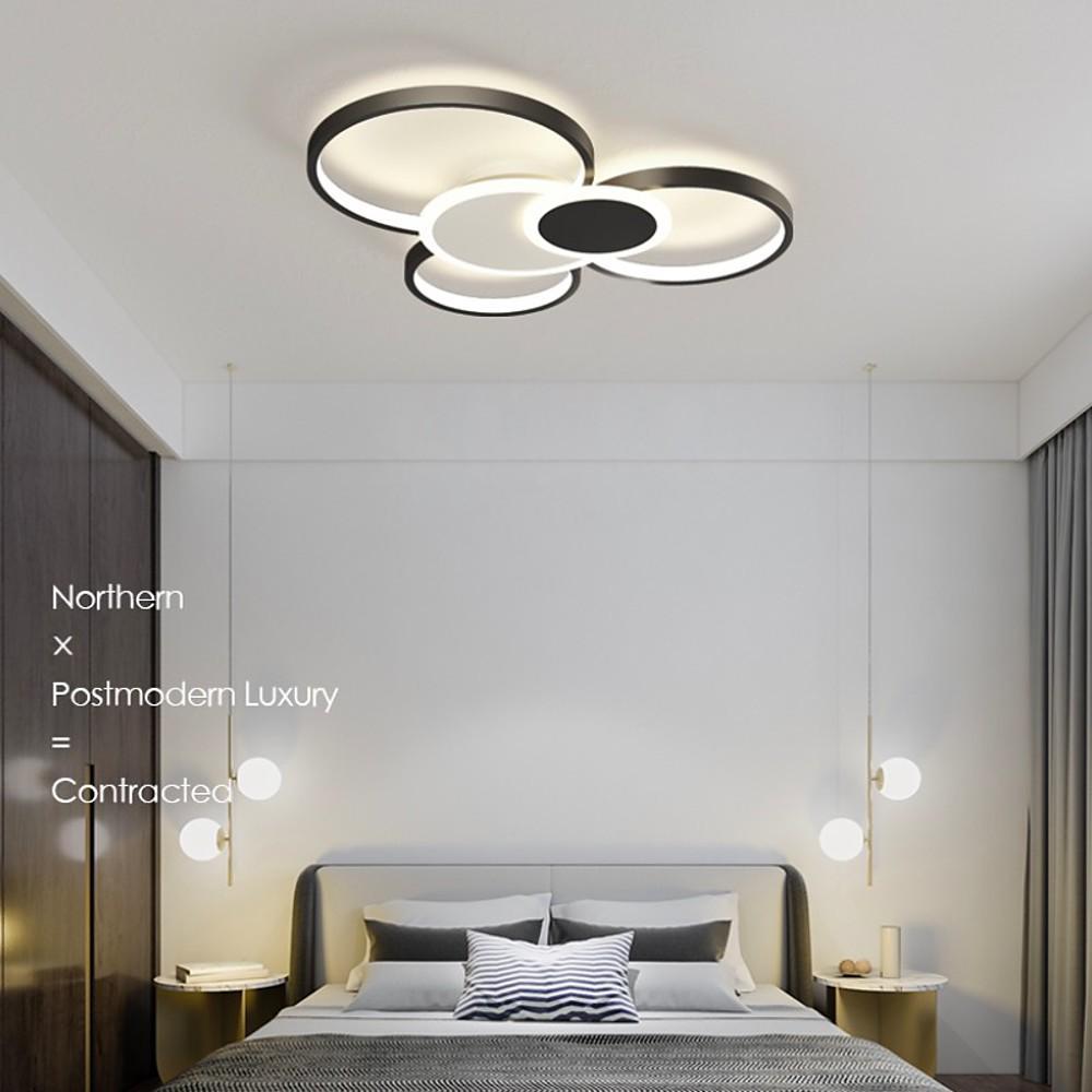 Modern LED Circles Flush Mount Ceiling Light Artistic Eclipse Design, Energy - Efficient Lighting