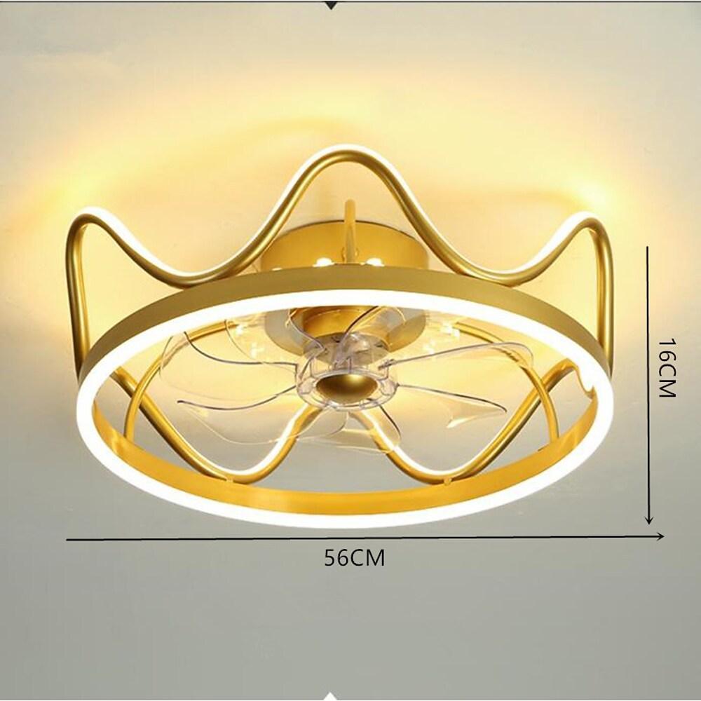 22'' LED 1-Light Geometric Shapes Ceiling Fan Modern LED Metal Acrylic Aluminum Alloy Novelty Modern Style Ceiling Fan Lights