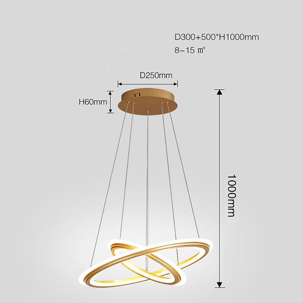 2 - light Circles Shaped LED Nordic Chandeliers Hanging Ceiling Lights