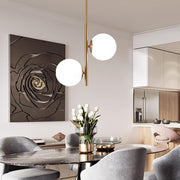 2 Lights Ball - shaped Electroplated Glass Metal LED Modern Pendant Lights