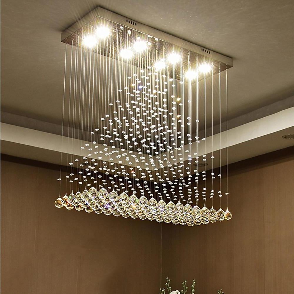 31'' LED 8-Light Designers Bulb Included Crystal Chandelier Chic & Modern Metal Crystal Chandeliers