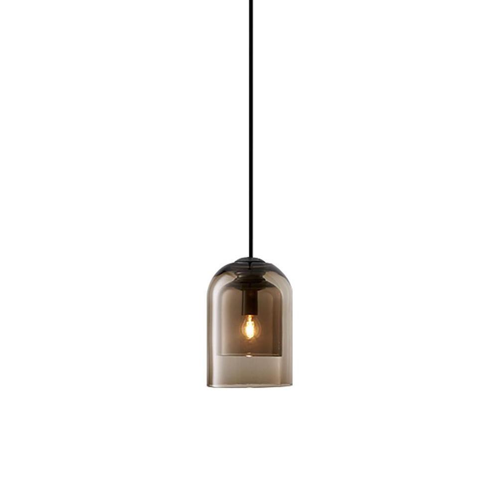 6'' LED 1-Light Pendant Light Nordic Style Glass Metal Cylinder Island Lights