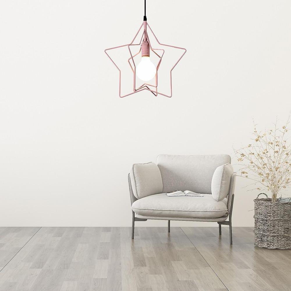12'' Incandescent LED 1-Light Creative Pendant Light Modern Metal Wood Bamboo Geometrical Island Lights
