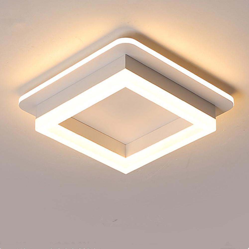 Metal Acrylic Square Design Flush Mount Lighting Modern LED Ceiling Light