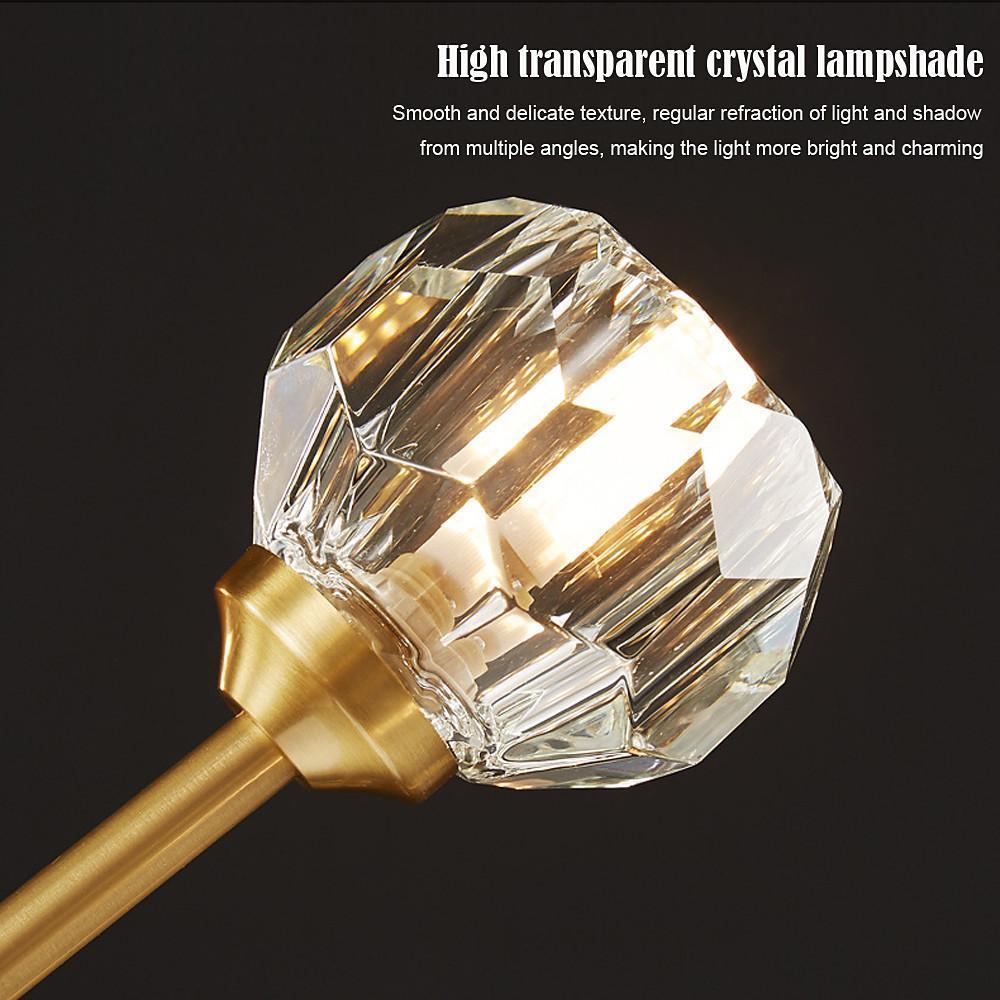15 - light LED Crystal Copper Modern Sputnik Chandelier Ceiling Lights